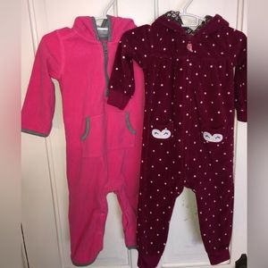 2 - fleece zip up jumpers